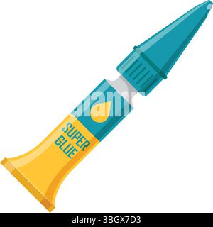 Glue stick and bottle icon in flat style. School stationery vector illustration on isolated background. Office supply sign business concept. Stock Vector