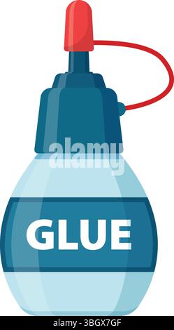 Glue stick and bottle icon in flat style. School stationery vector illustration on isolated background. Office supply sign business concept. Stock Vector