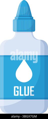 Glue stick and bottle icon in flat style. School stationery vector illustration on isolated background. Office supply sign business concept. Stock Vector