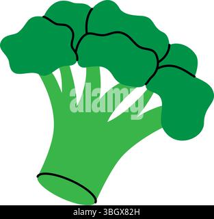 Broccoli. Fresh organic vegetable. Vector illustration Stock Vector