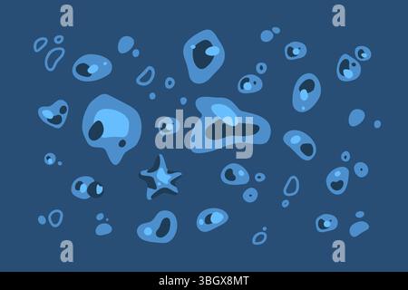 Abstract Blue Water Splash Shapes Stock Vector