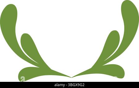 Minimalist Green ornamental Semi Circle Frame border Festive Holiday Greetings Copy space Template. Isolated Vector Illustration Spring or Summer Greeting Cards Design, banner, labels, leaflets, price Stock Vector