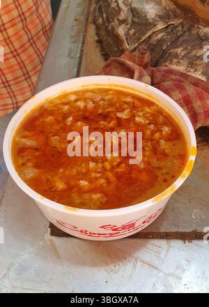 Mumbai, India - April 04, 2025: Haleem or Hareesa is a type of stew that is widely consumed in South Asia. close up Stock Photo