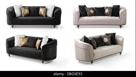 sofa isolated on white background . different angles view Stock Photo