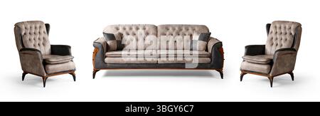Modern furniture half set isolated  on white background Stock Photo