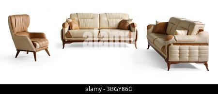 Modern furniture half set isolated  on white background Stock Photo