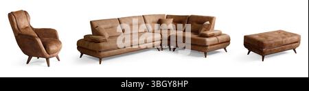 corner furniture set isolated on white background Stock Photo