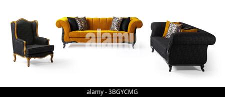 Modern furniture half set isolated  on white background Stock Photo
