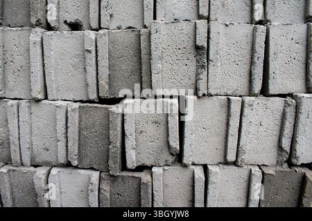 Stacked Concrete Blocks Texture – Industrial Building Material Stock Photo