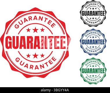 Bold Guarantee Seal Stamp - Multi-Color Business Approval Icons Stock Vector