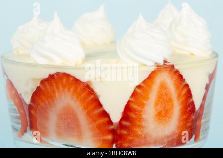 Strawberry dessert in a glass Stock Photo