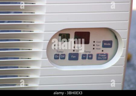 old air conditioning unit up close Stock Photo