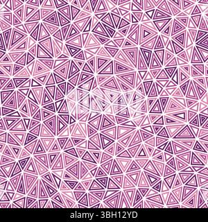 Background with triangles pattern. Multiple repeated inner triangles. Compact shape size. Mono tone colored style. Seamless pattern. Stock Vector