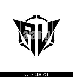 AV Gaming Logo Initial with geometric modern Triangle rounded Scope Sniper Tactical style design in isolated background, minimalist gaming monogram lo Stock Vector