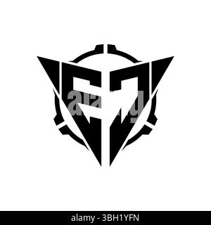 EC Gaming Logo Initial with geometric modern Triangle rounded Scope Sniper Tactical style design in isolated background, minimalist gaming monogram lo Stock Vector