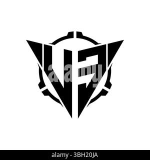 VE Gaming Logo Initial with geometric modern Triangle rounded Scope Sniper Tactical style design in isolated background, minimalist gaming monogram lo Stock Vector