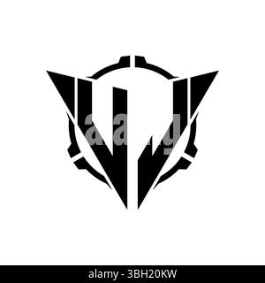 VL Gaming Logo Initial with geometric modern Triangle rounded Scope Sniper Tactical style design in isolated background, minimalist gaming monogram lo Stock Vector