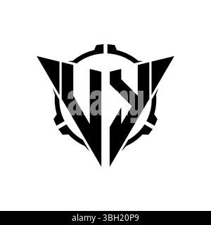 VY Gaming Logo Initial with geometric modern Triangle rounded Scope Sniper Tactical style design in isolated background, minimalist gaming monogram lo Stock Vector