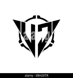 VC Gaming Logo Initial with geometric modern Triangle rounded Scope Sniper Tactical style design in isolated background, minimalist gaming monogram lo Stock Vector