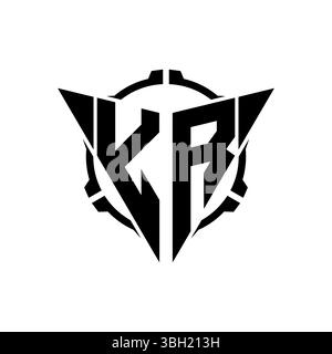 YR Gaming Logo Initial with geometric modern Triangle rounded Scope Sniper Tactical style design in isolated background, minimalist gaming monogram lo Stock Vector