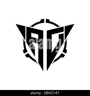 AD Gaming Logo Initial with geometric modern Triangle rounded Scope Sniper Tactical style design in isolated background, minimalist gaming monogram lo Stock Vector