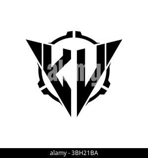 YV Gaming Logo Initial with geometric modern Triangle rounded Scope Sniper Tactical style design in isolated background, minimalist gaming monogram lo Stock Vector