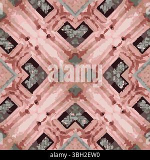 Pink Grey Heart Vector Pattern Stock Vector