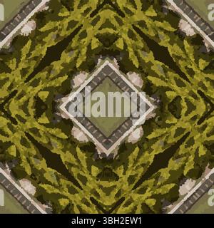 Green Grey Floral Vector Pattern Stock Vector