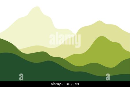 Mountains landscape green color gradient vector Stock Vector