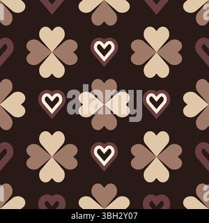 Romantic Geometric Mid Mod Seamless Pattern Stock Vector