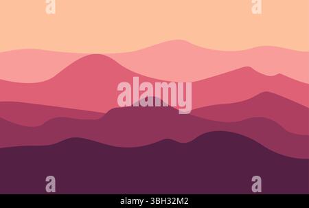 Morning Mountain Layers Background Vector. Abstract Mountain Design Stock Vector