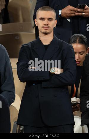 Romeo Beckham attends the Roland Garros 2025 tournament on June 6, 2025 ...