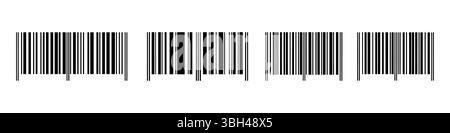 Barcode icons. Barcode vector illustration. Realistic barcodes. Barcode vector icons set. Stock Vector
