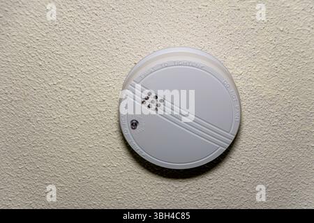 smoke alarm on the ceiling Stock Photo