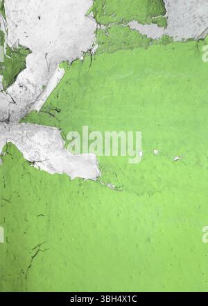 Concrete, weathered, worn, damaged wall paint. Rough, concrete surface with cracks and scratches. Amazing grungy background or texture Stock Photo