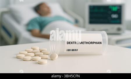 DEXTROMETHORPHAN plastic box of medication with pills Stock Photo - Alamy