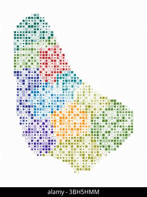 Barbados flag vector illustration - Barbados Shape Of The Country Built Of Colored Cells Digital Style Map Of Barbados On A White Background Small Size Square Blocks 3bh5hmm 