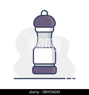 Pepper mill spice grinder vector icon. Kitchen appliance. Graph symbol for cooking web site design, logo, app, UI Stock Vector