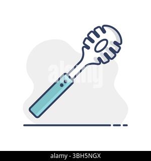 Kitchenware spaghetti spoon vector icon. Kitchen appliances. Graph symbol for cooking web site design, logo, app, UI Stock Vector