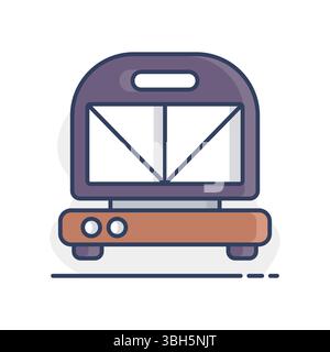 Kitchen sandwich maker vector icon. Electric kitchen appliance. Graph symbol for cooking web site design, logo, app, UI Stock Vector