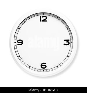 Clock face without the hands isolated on white background. The watch has four numbers. Vintage style. Ideal for concepts Stock Photo