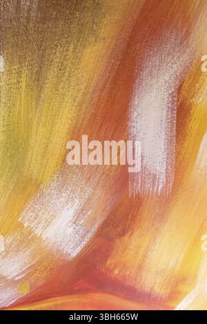 Art painted background texture red, orange, yellow and green. Abstract oil paint texture on canvas. Grunge background Stock Photo