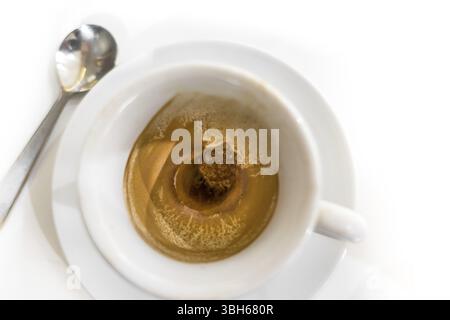 Cup of coffee that has been drank. Close-up. Top view Stock Photo