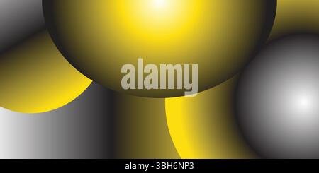Abstract yellow grey dark gradient geometric shape with futuristic concept background Stock Vector