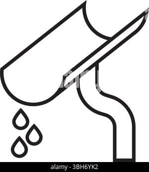 Gutter Symbol icon Illustration Element Design Stock Vector