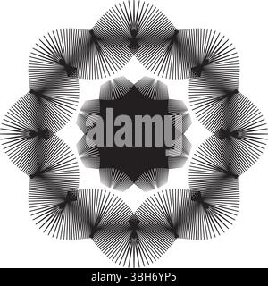 Monochrome Motion Illusion Background Design Stock Vector