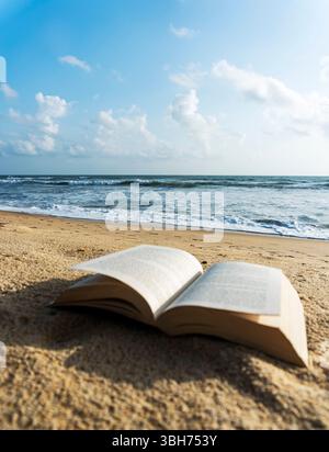 open book on the beach landscape Stock Photo
