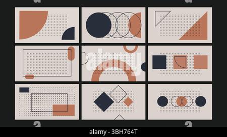 Abstract Vintage Style Lines Circles Background Stock Vector