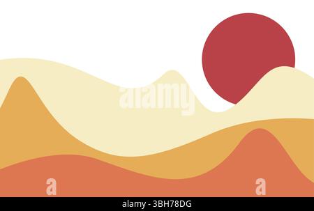 Mountain Sun or Dessert Mountain Abstract Background Stock Vector