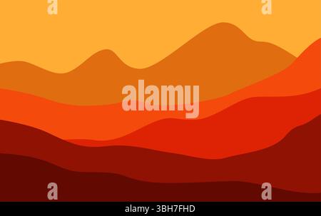 Abstract Mountain Background With Orange Color Stock Vector
